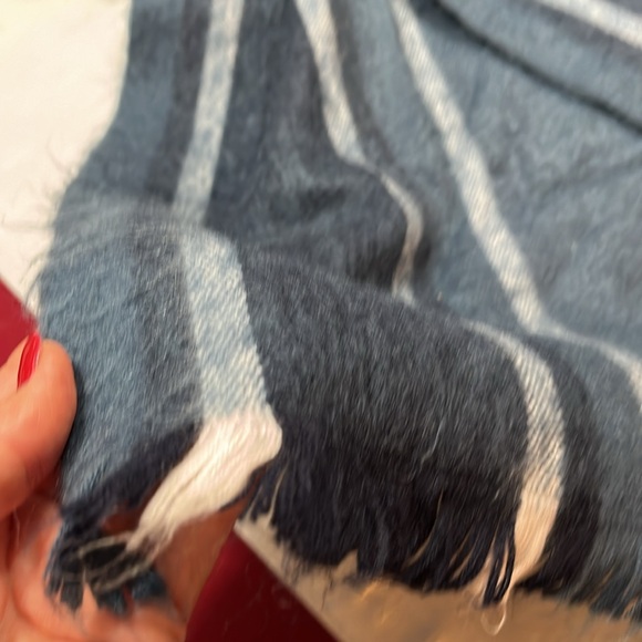 Pokoloko ALPACA LONG BLUE Scarf White Stripe Ecuador Unisex 13"x76" Soft Fringe - Picture 13 of 13